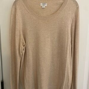 J. Crew Women's Teddie Beige Crew Neck Sweater